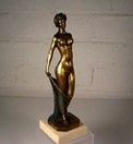 10” Signed, M. Senserrich Bronze Aphrodite on Marble 