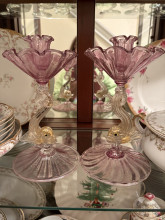 Vintage glass candelabra