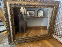 Antique gold guilded wood frame handCarved?