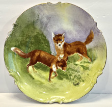 Antique Coronet Limoges Handpainted Porcelain Plate Signed Pradet