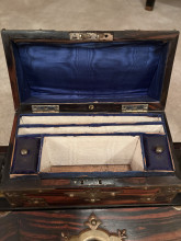 Victorian Sloped Writing Desk w/ Dome-Top Stationary Box 