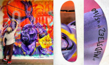 Mark Paul Deren Madsteez Painted Skateboard Deck w/ Kobee Bryant Print