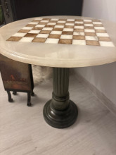Art Deco Alabaster Chess Table