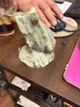 Carved Stone Frog Sculpture