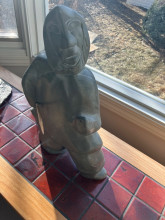 Inuit soapstone carving 14” tall