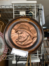 Copper Relief Plaque of Fisherman